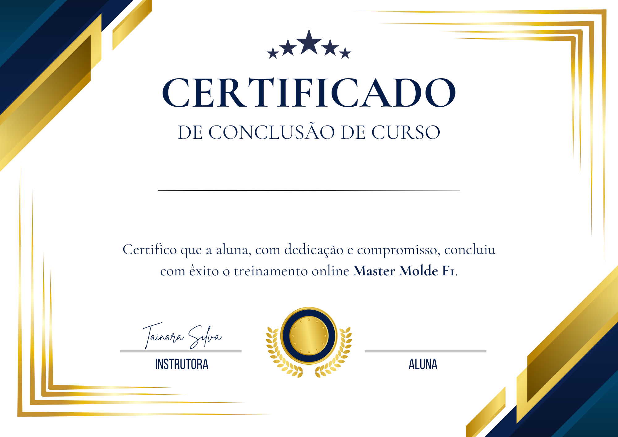Certificado - Curso Master Molde F1